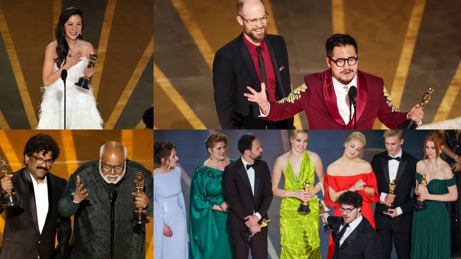 Michelle Yeoh, the Daniels, RRR Best Song winners, and the team from Navalny at the 95th Academy Awards