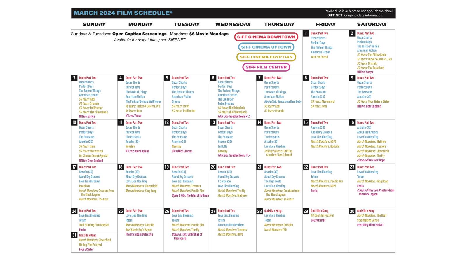 March 2024 at SIFF Cinemas