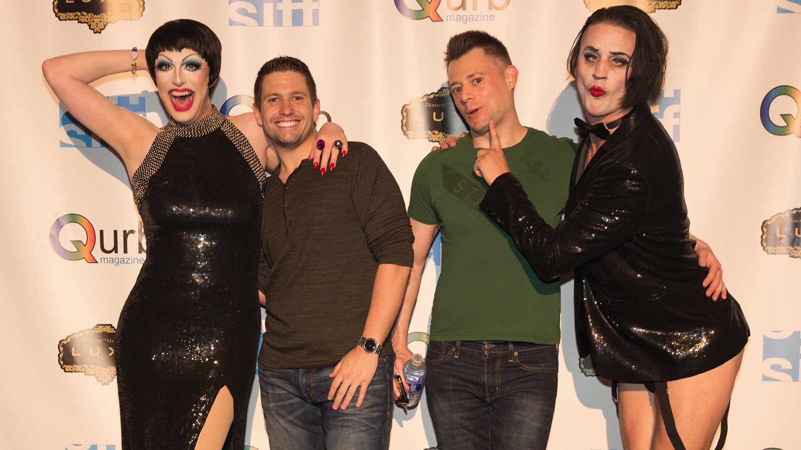 Two Drag Queens with Guests