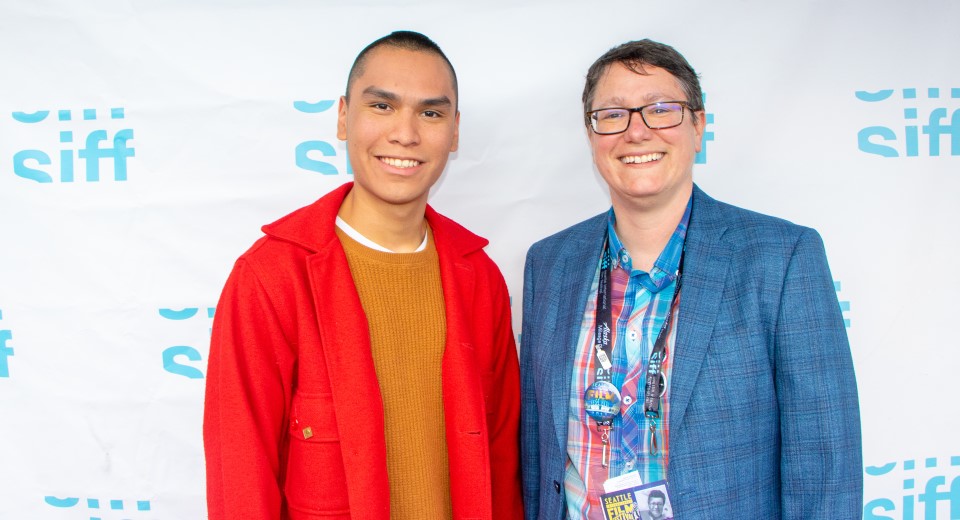 Actor Forrest Goodluck and SIFF's Beth Barrett