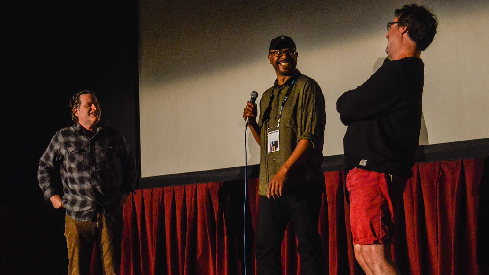 Directors Robinson Devor and Michael McConville with SIFF Programmer Stan Shields at the SIFF 2017 screening of Pow Wow.