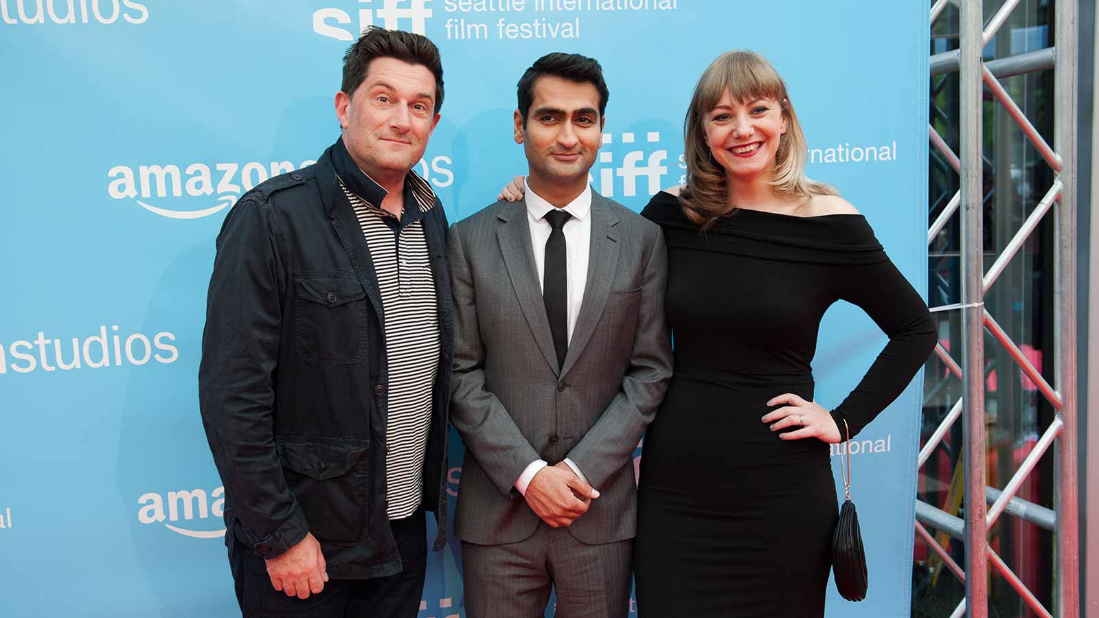 Left to right: Michael Showalter, Kumail Nanjiani, Emily V. Gordon