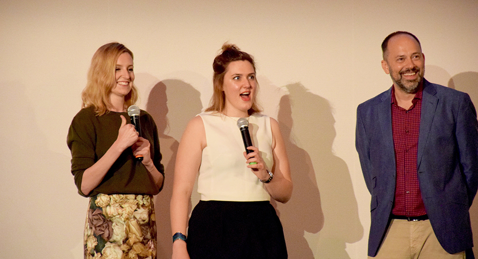 From left to right: actress Laura Carmichael, director Chanya Button, and SIFF Chief Curator & Festival Director Carl Spence